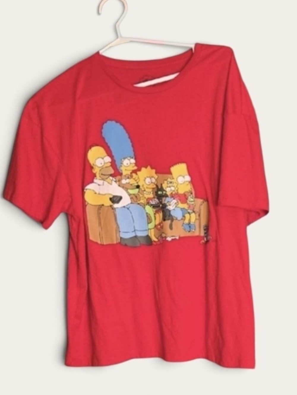 THE SIMPSONS Family Couch T-Shirt  Red L